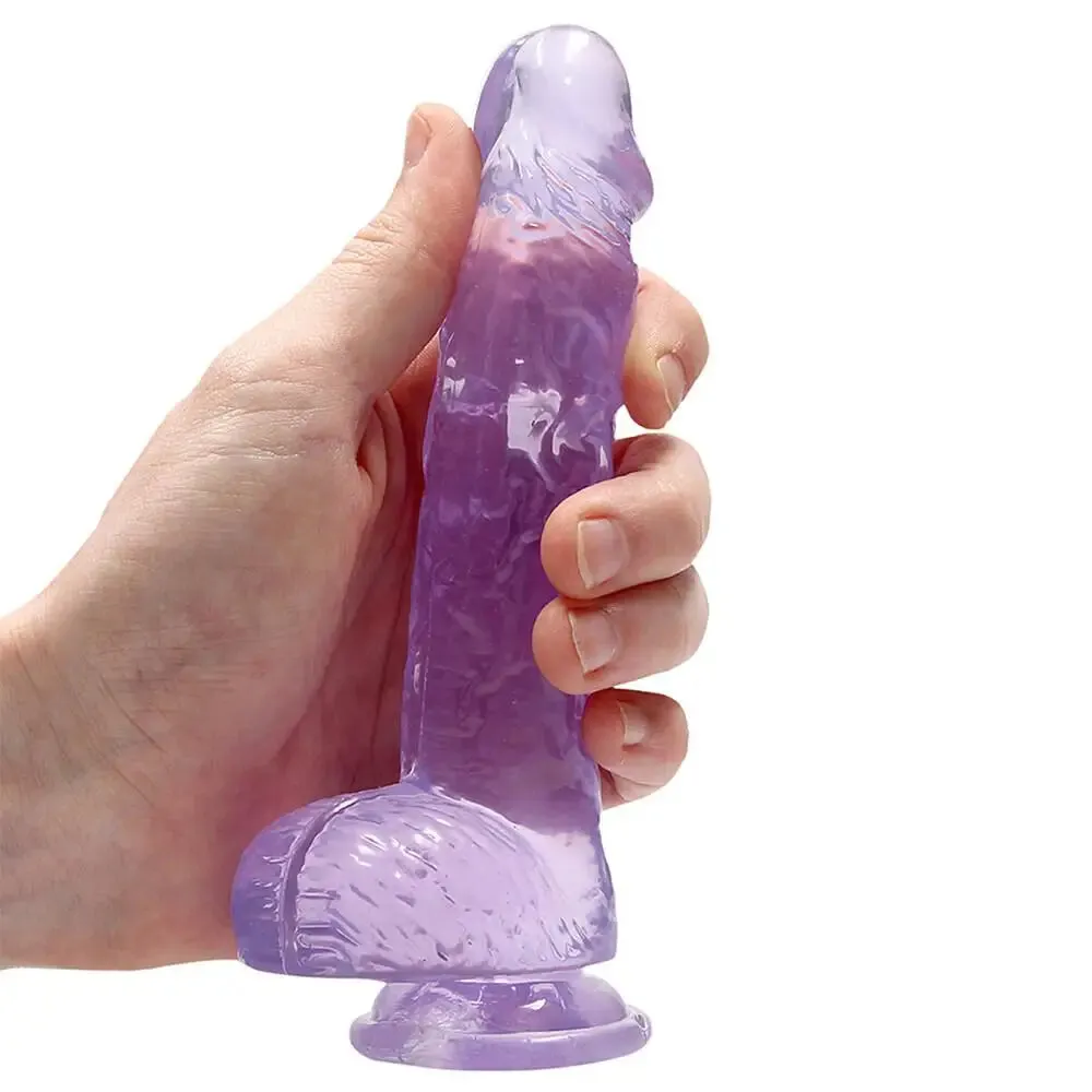 6.7-inch Shots Toys Purple Realistic Dildo with Suction Cup and Balls
