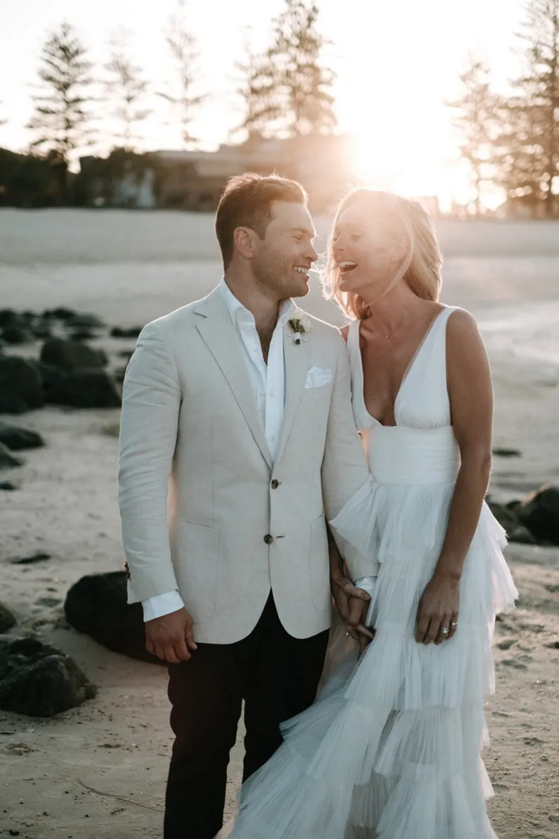A Line Deep V Neck Sleeveless Tiered Floor Length Long Wedding Gown, Bridal Dress UQW0070