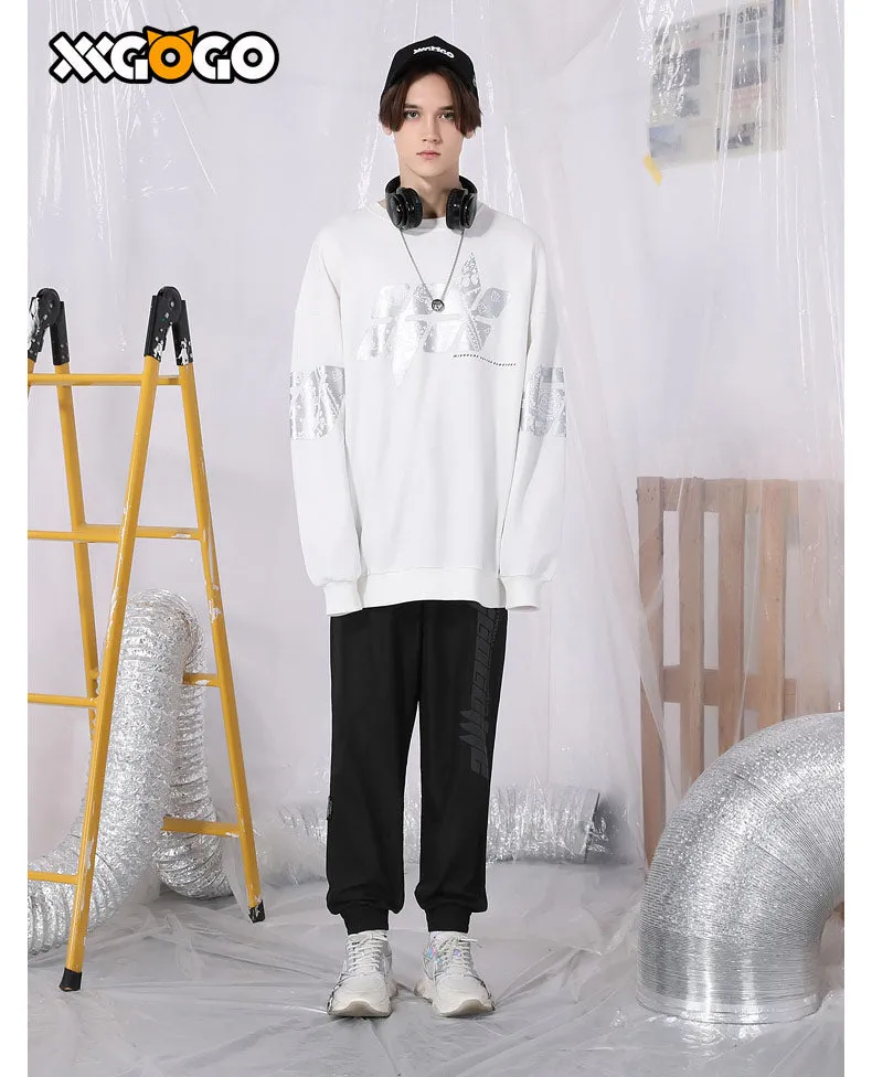 Basic Logo Print Loose Jogger Sweatpants