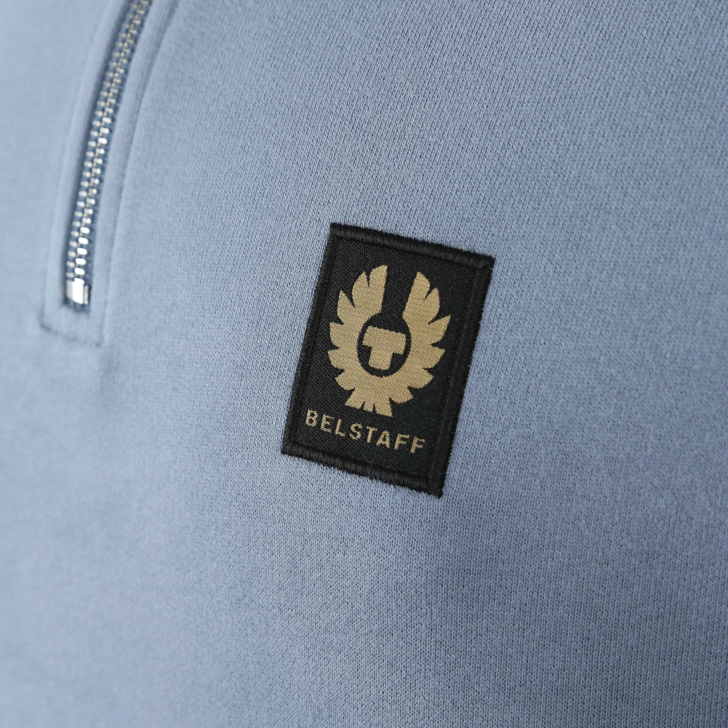 Belstaff Quarter Zip Sweat Top in Blue Flint