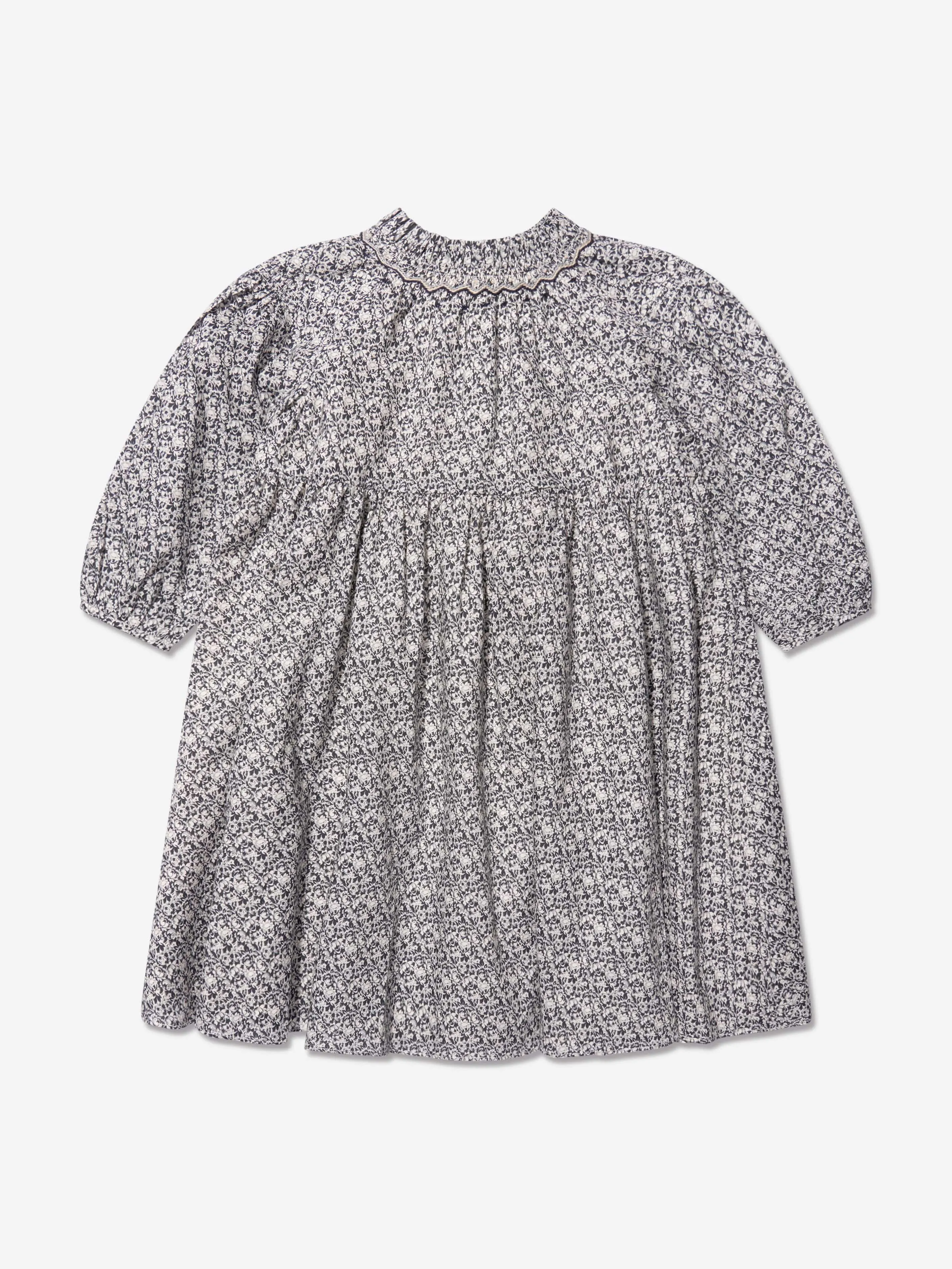 Bonpoint Girls Bluebell Cotton Dress in Blue
