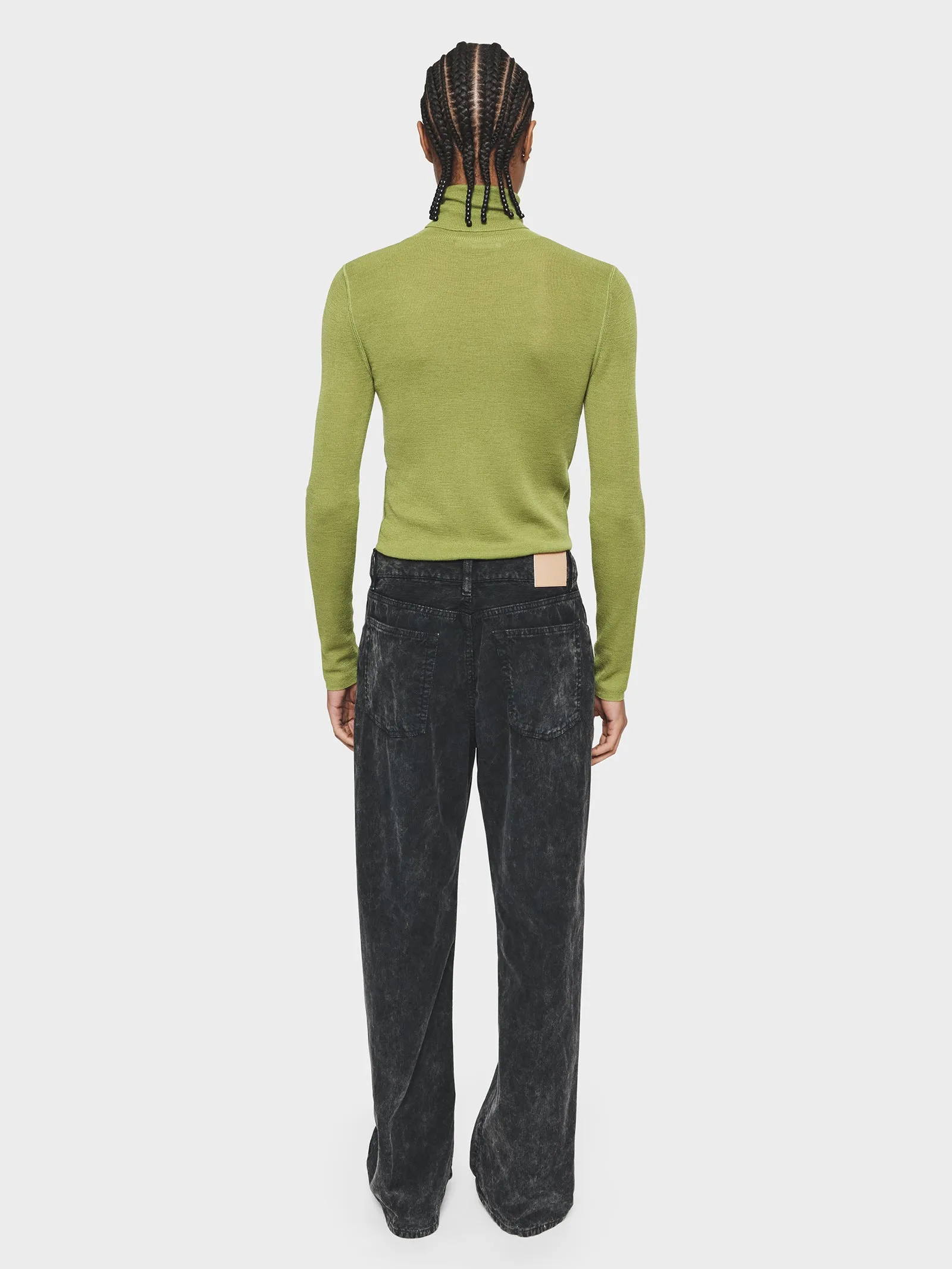 Corduroy Wide Jean in Washed Grey