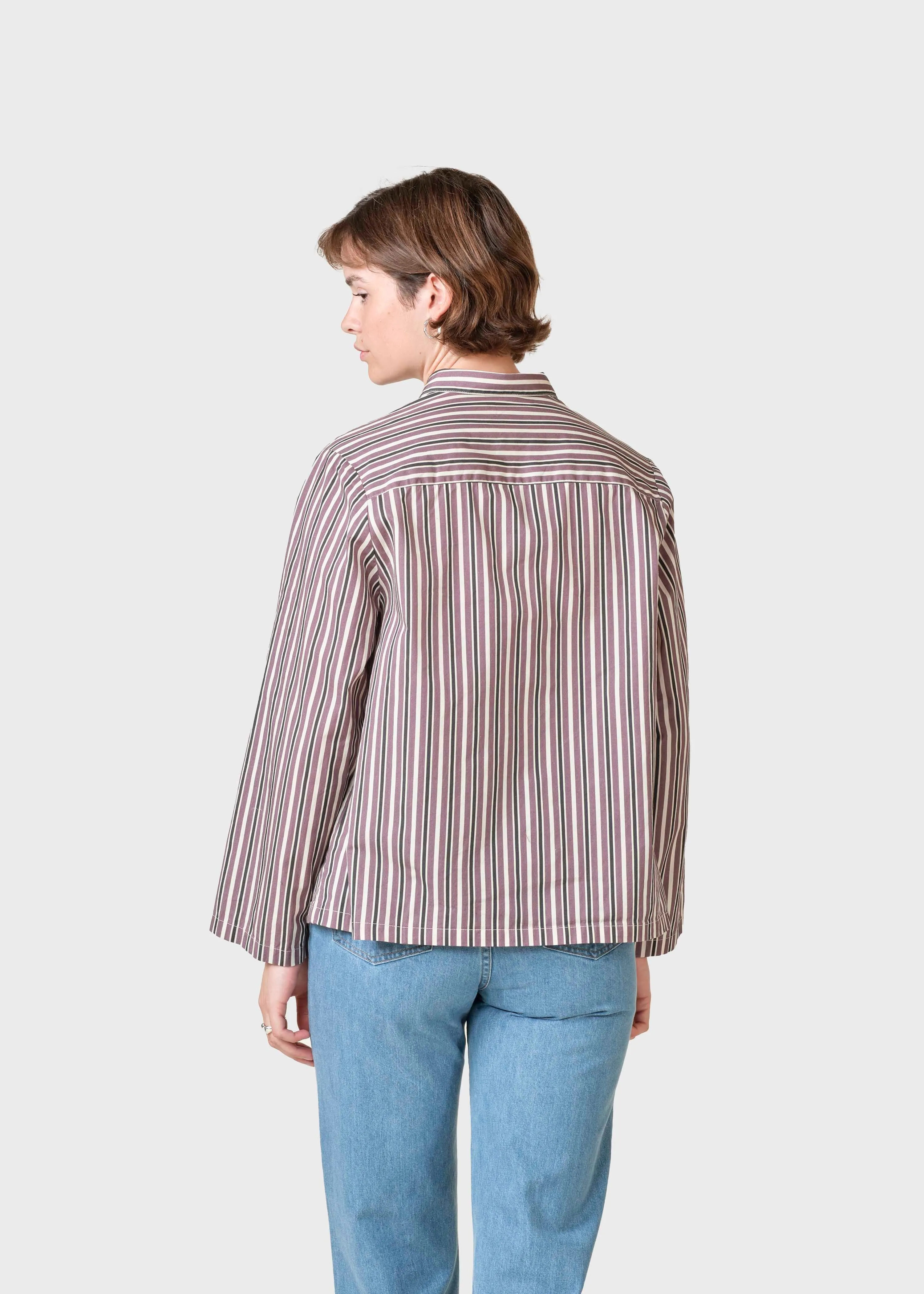 Gitte shirt - Dark berry/anthracite/cream