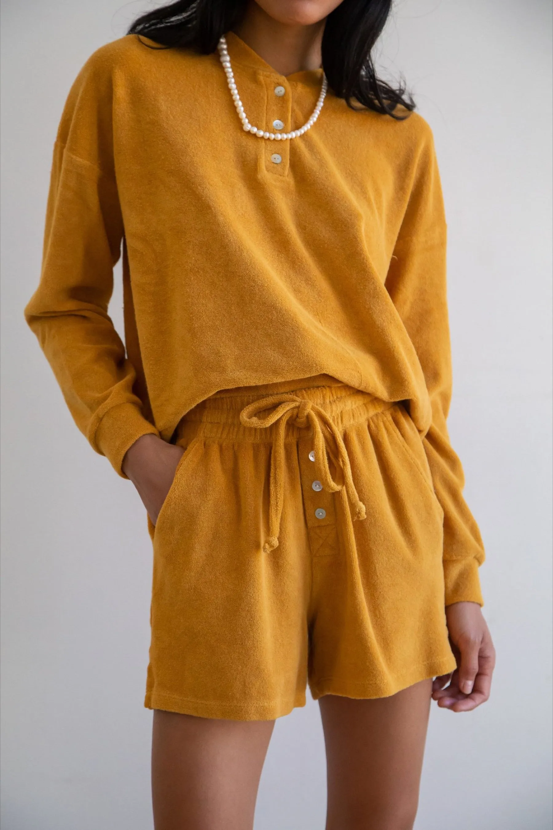 Honey Terry Henley Sweatshirt