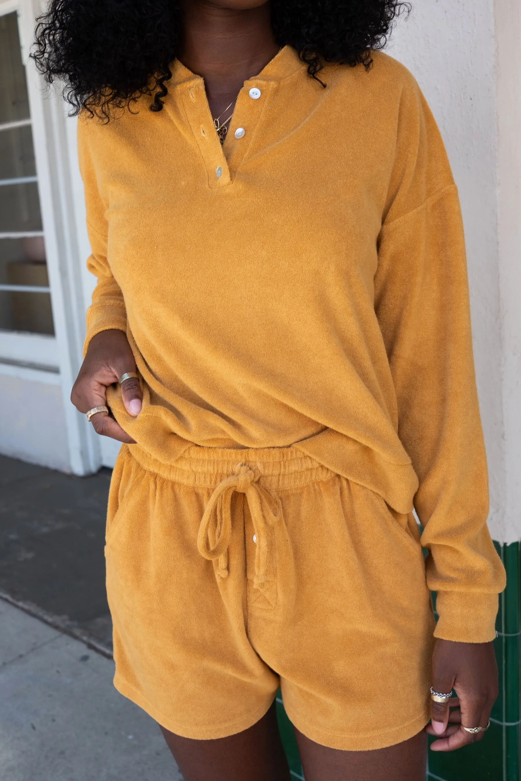 Honey Terry Henley Sweatshirt