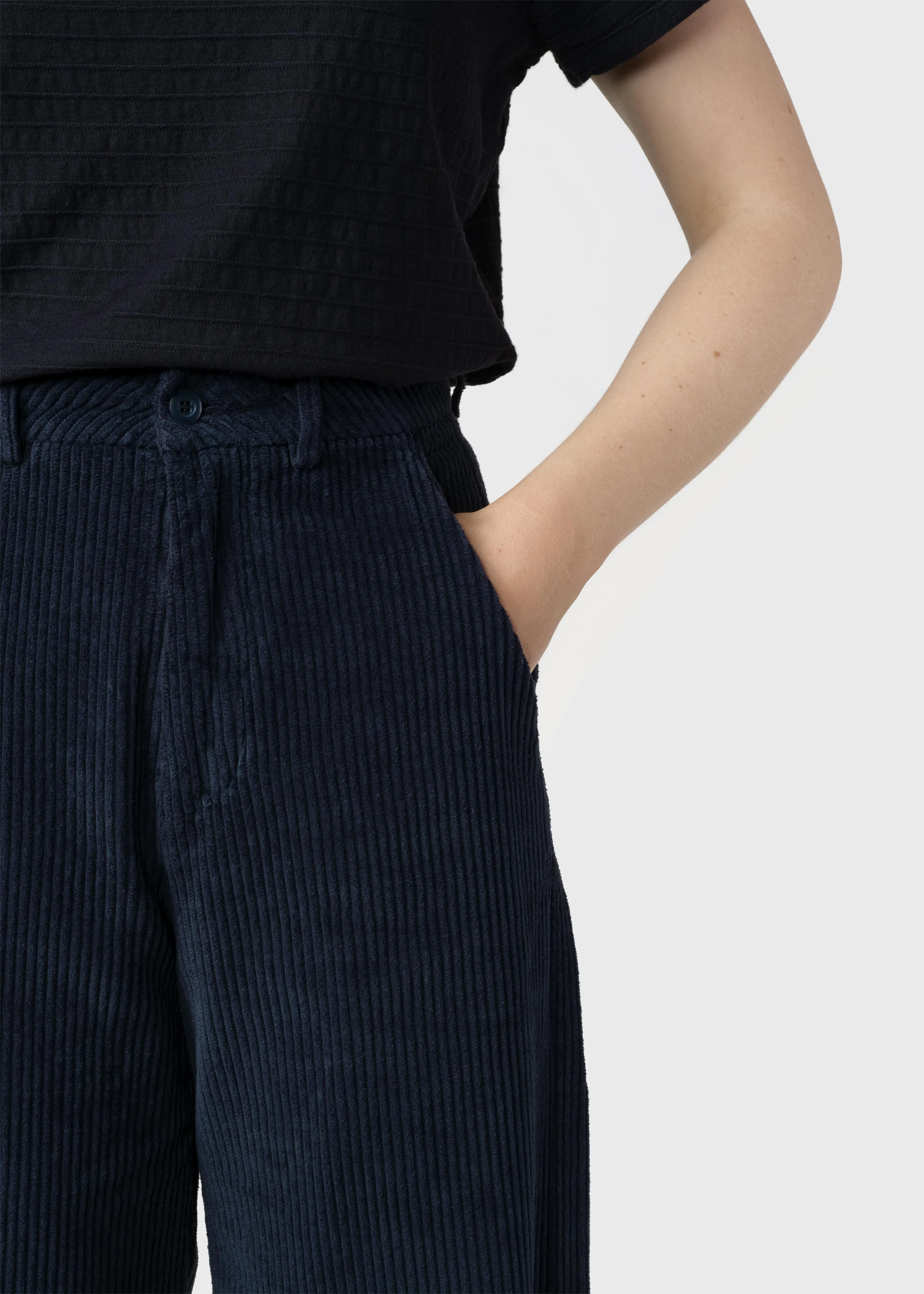 Lydia jumbo corduroy pants - Navy