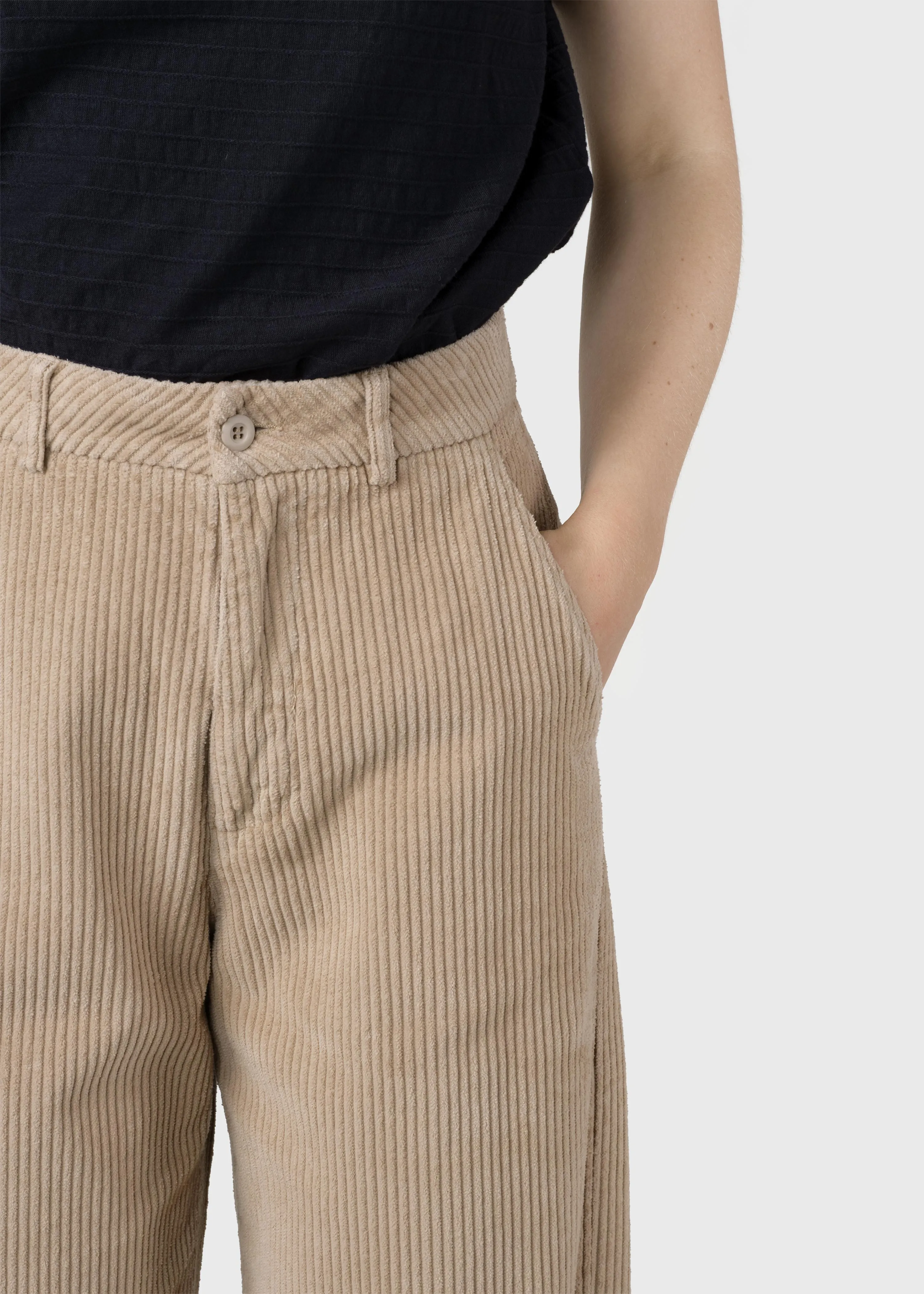Lydia jumbo corduroy pants - Sand