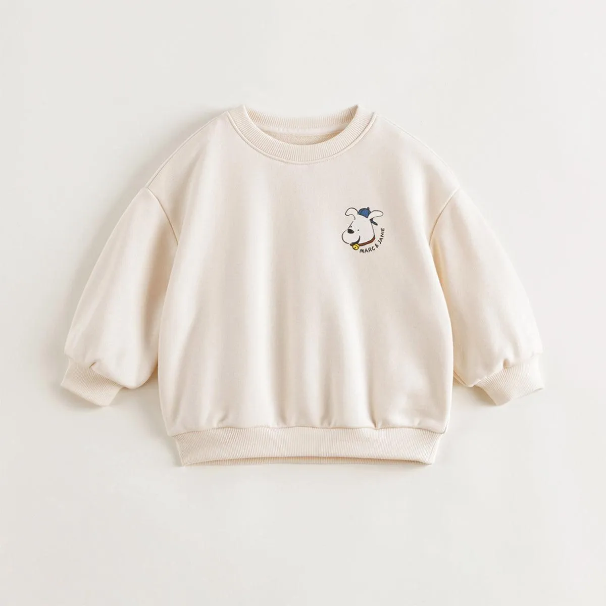 MARC & JANIE Boys Fun Puppy Loose Drop Shoulder Sweatshirt 240986
