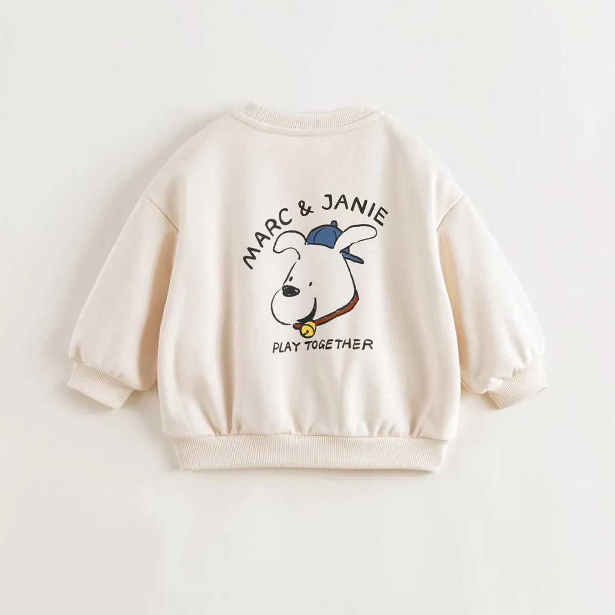MARC & JANIE Boys Fun Puppy Loose Drop Shoulder Sweatshirt 240986
