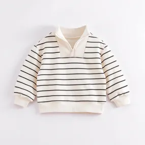MARC & JANIE Boys Girls Striped Lapel Sweatshirt 231322