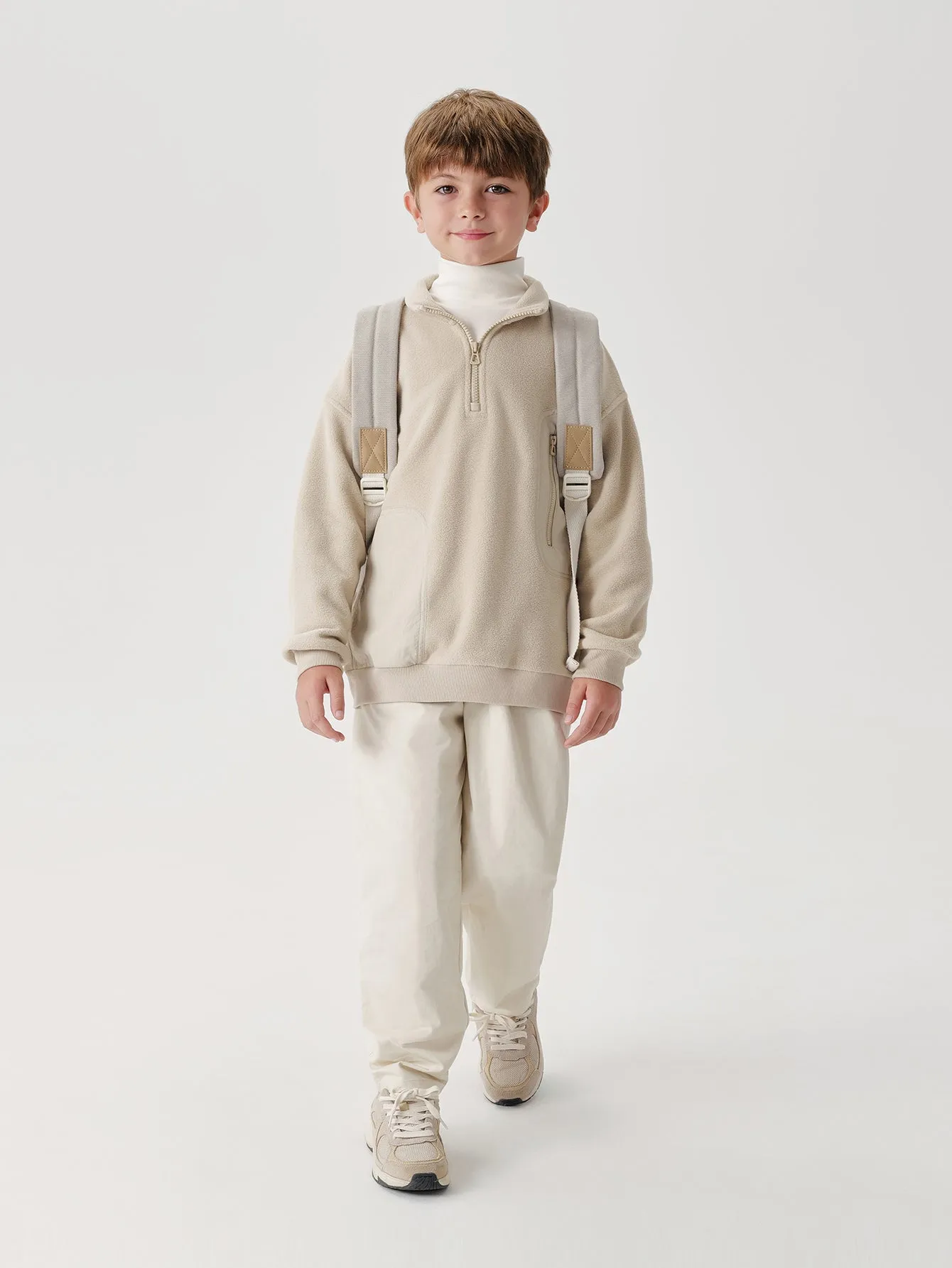 MARC & JANIE Boys Half Zip Polar Fleece Sweatshirt 241057