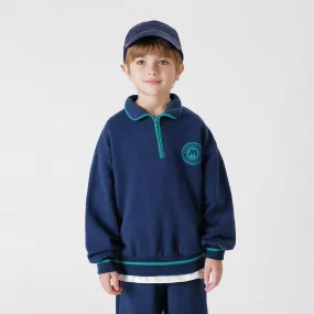 MARC & JANIE Boys Lapel Sports Sweatshirt Sets 231197
