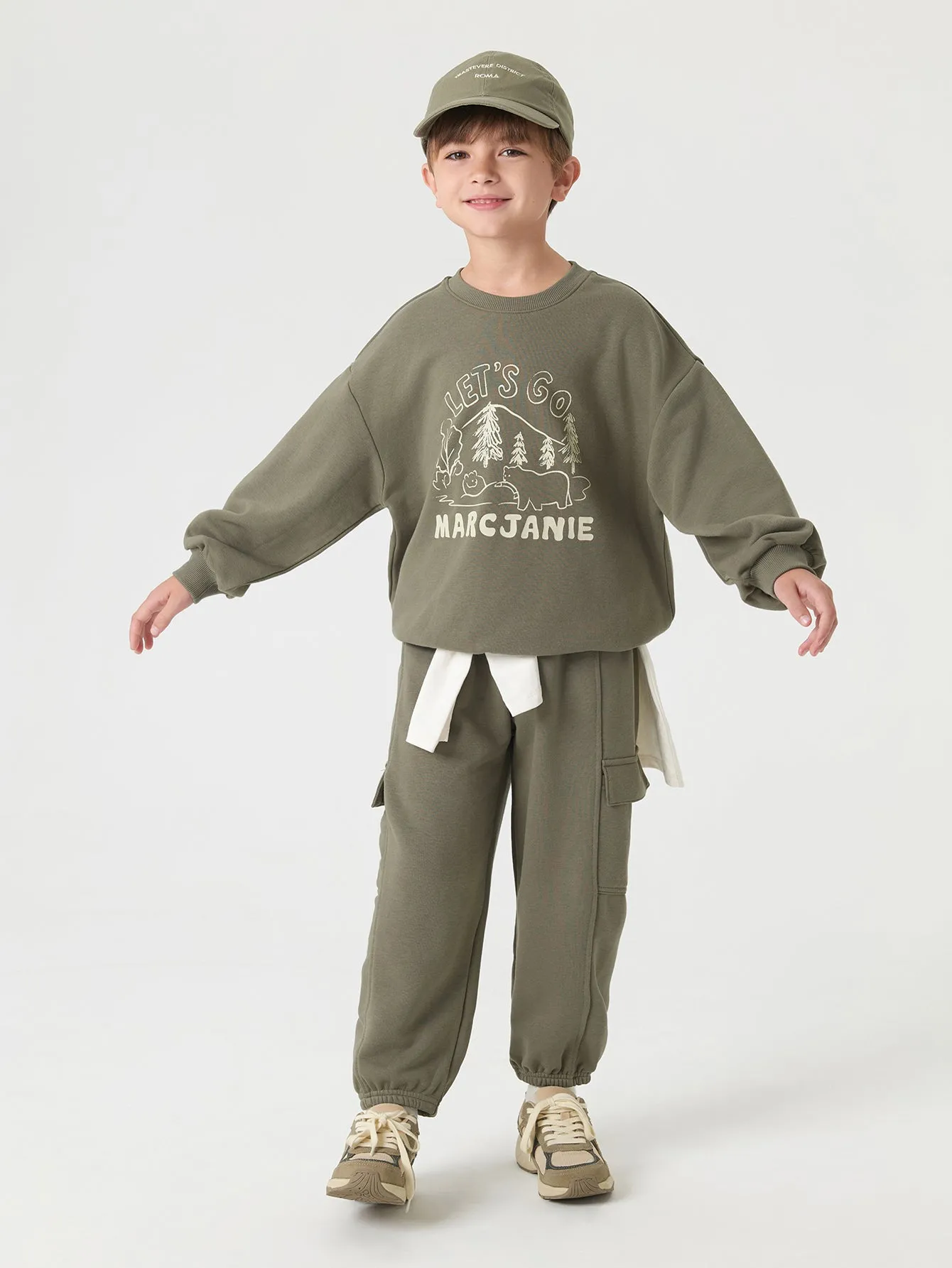 MARC & JANIE Boys Loose Shoulder Sweatshirt 231853