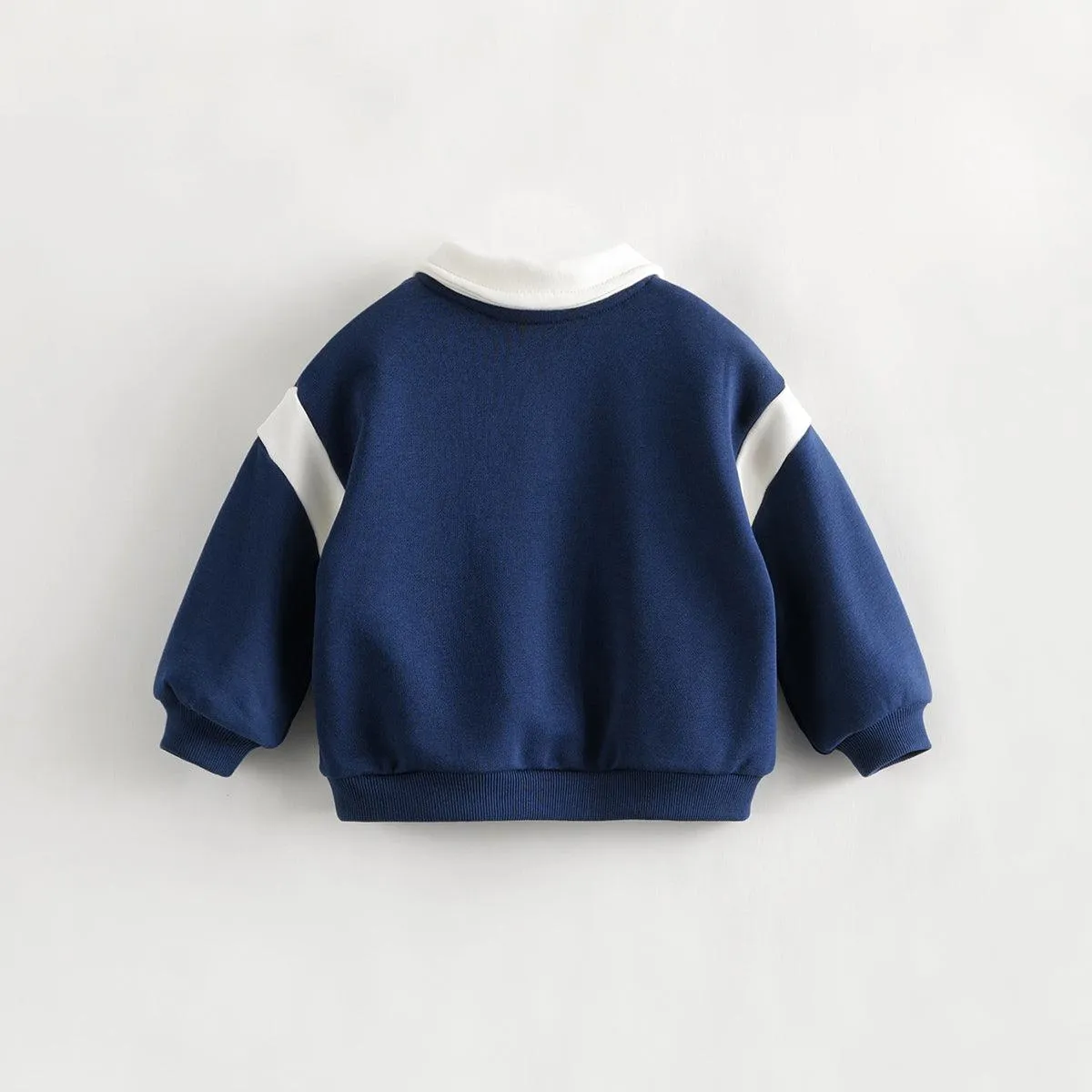MARC & JANIE Boys Polo Collar Letter Print Sweatshirt 231198