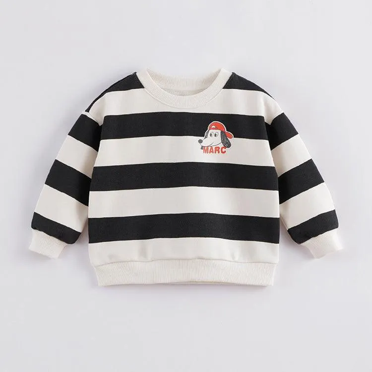 MARC & JANIE Boys Striped Drop-Shoulder Sweatshirt 221152