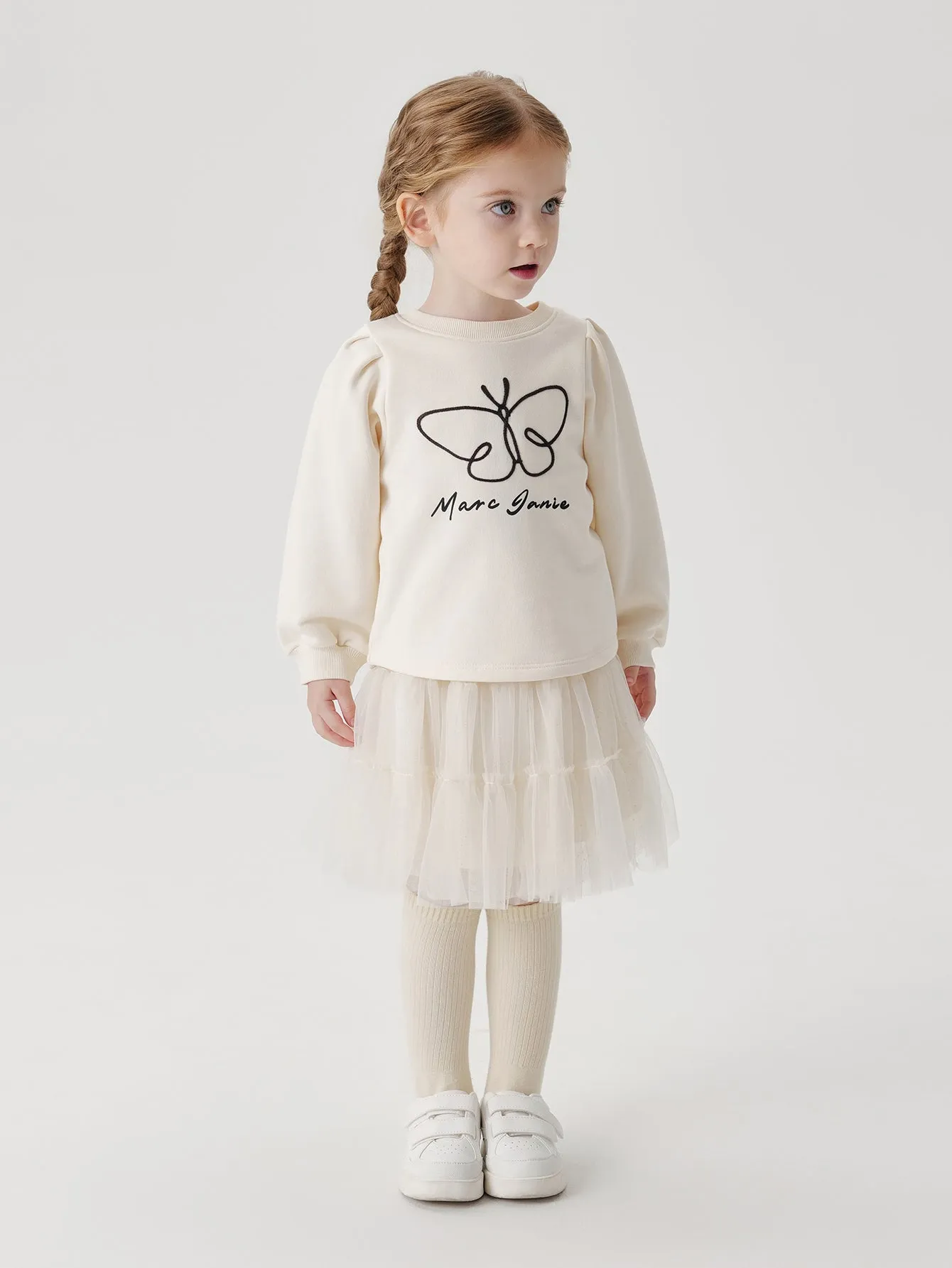 MARC & JANIE Girls Butterfly Printed Loose Sweatshirt 241092