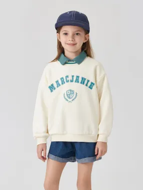 MARC & JANIE Girls Color Block Letter Round Neck Sweatshirt 231355 MARC & JANIE Girls Color Block Letter Round Neck Sweatshirt 231355
