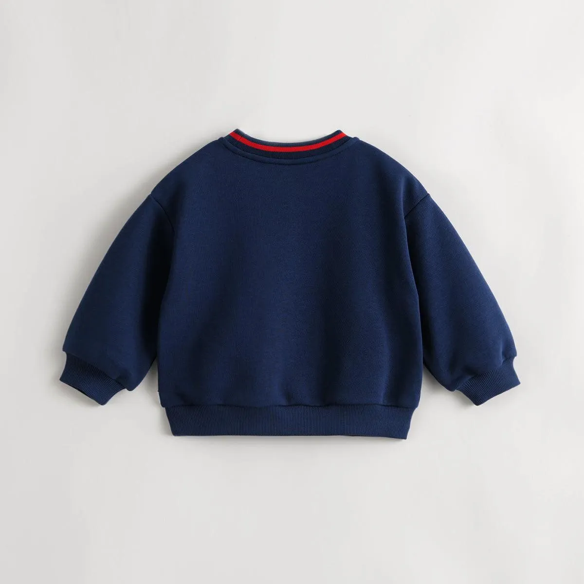 MARC & JANIE Girls Color Block Letter Round Neck Sweatshirt 231355