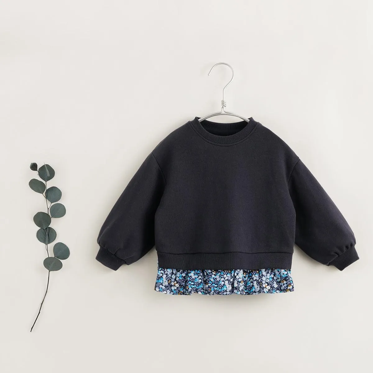 MARC & JANIE Girls Floral Hem Patchwork Sweatshirt 231755
