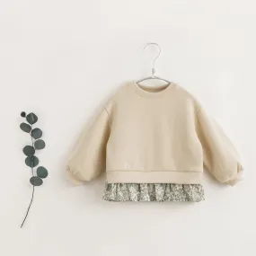 MARC & JANIE Girls Floral Hem Patchwork Sweatshirt 231755
