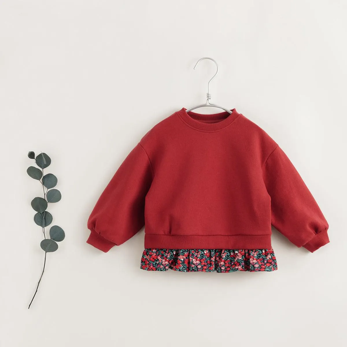 MARC & JANIE Girls Floral Hem Patchwork Sweatshirt 231755