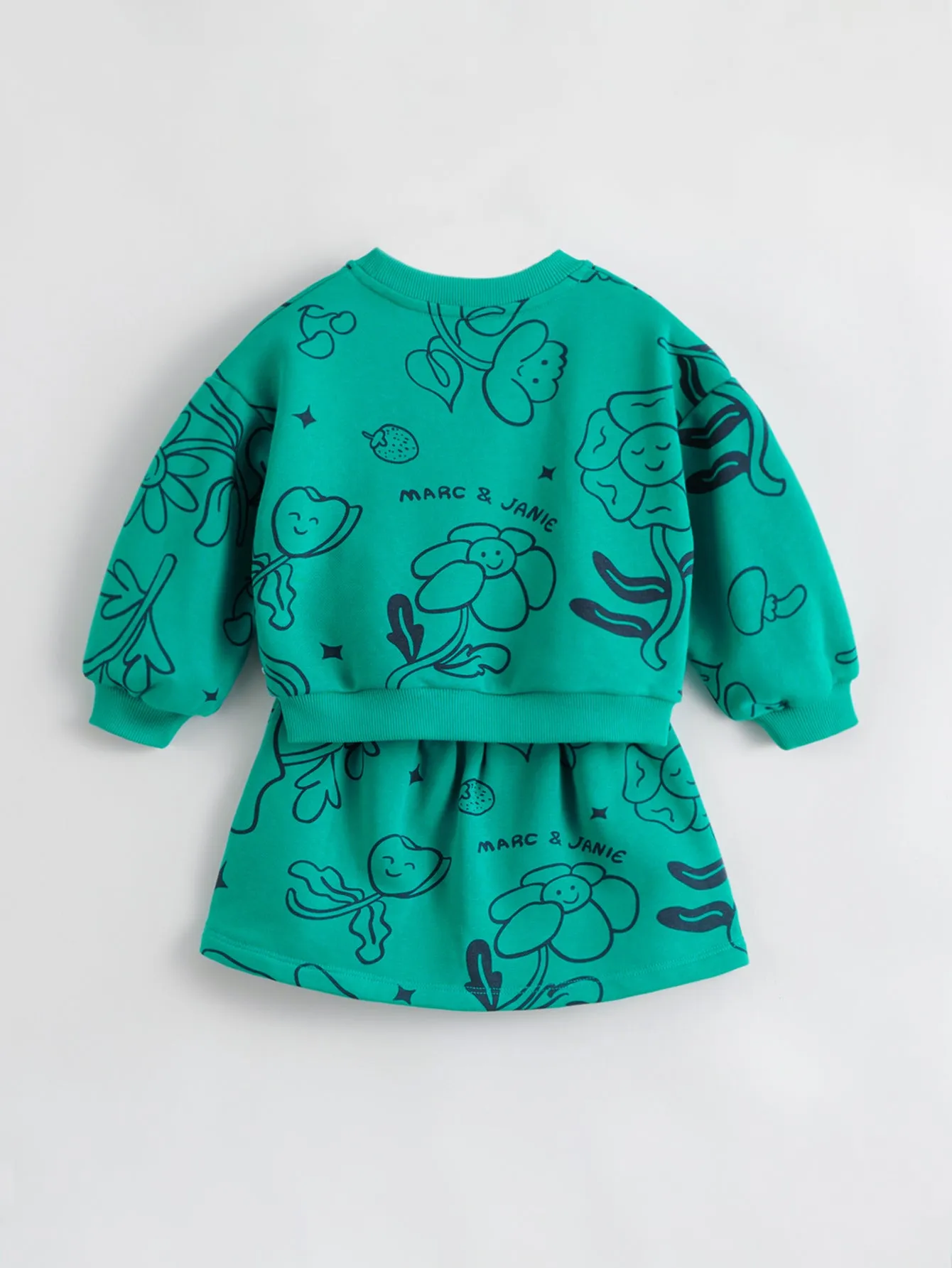 MARC & JANIE Girls Loose Sweatshirt Skirt Sets 231317