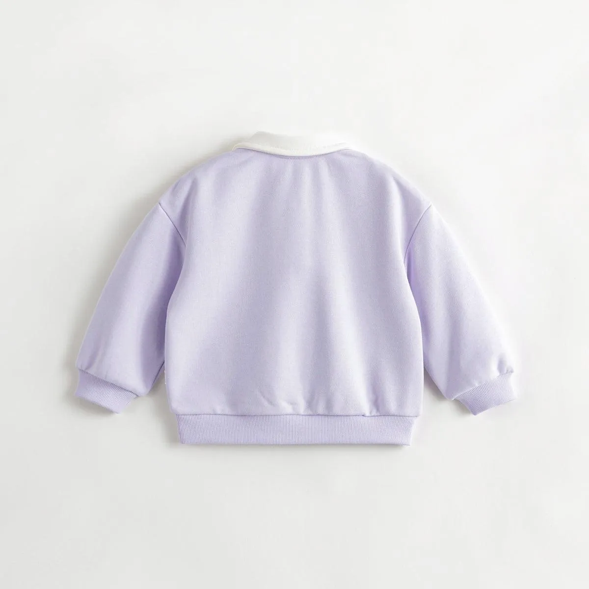 MARC & JANIE Girls Rabbit Print Polo Collar Sports Sweatshirt 231596