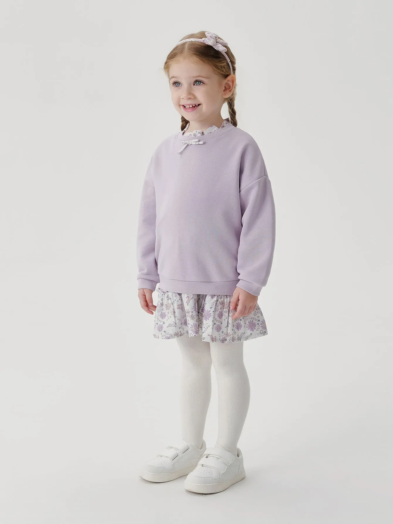 MARC & JANIE GIrls Sweet Wooden Earring Sweatshirt 241095