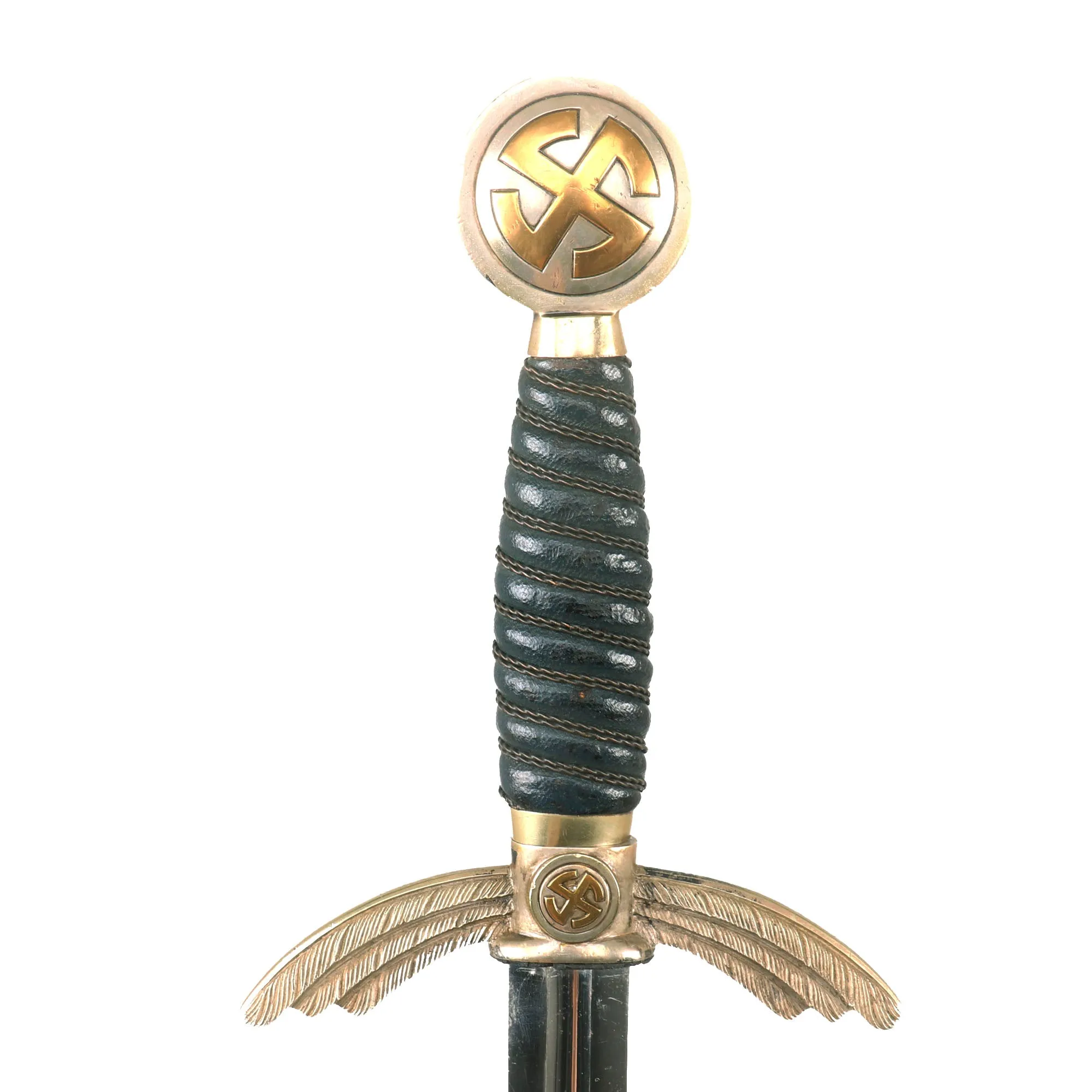 Original German WWII Early Luftwaffe Officer Sword by E. & F. Hörster with Waffen Mark - Nickel Plated Blade and Scabbard
