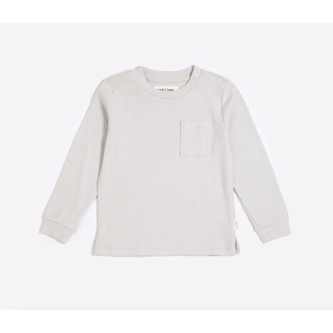 Petit Lem Modal Rib Long-Sleeve T-Shirt - Light Grey