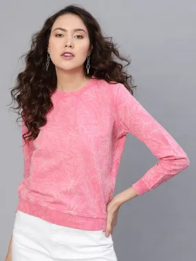 Pink Stone Washed Sweatshirt