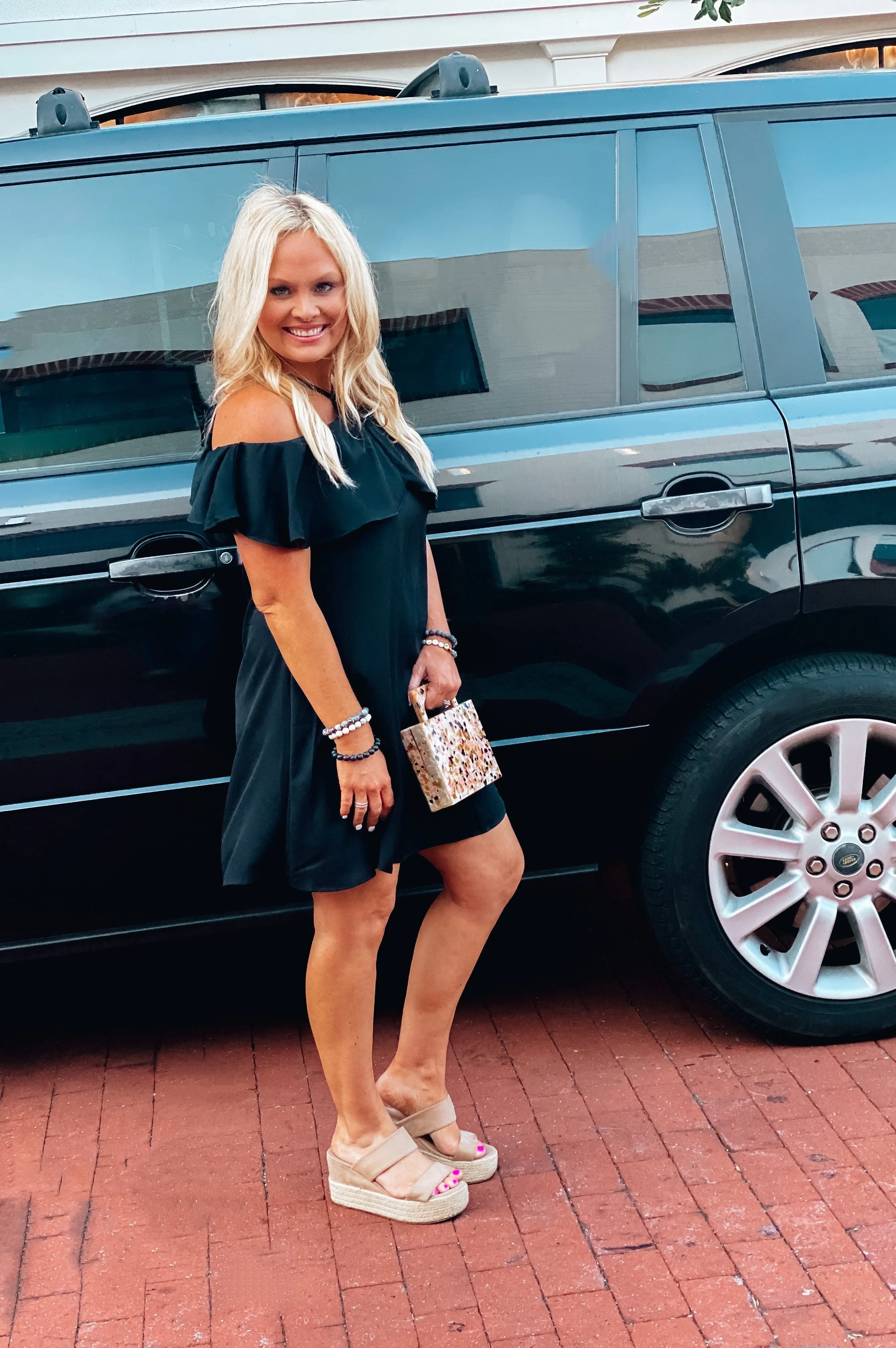 Plans Tonight Flounce Halter Dress Black