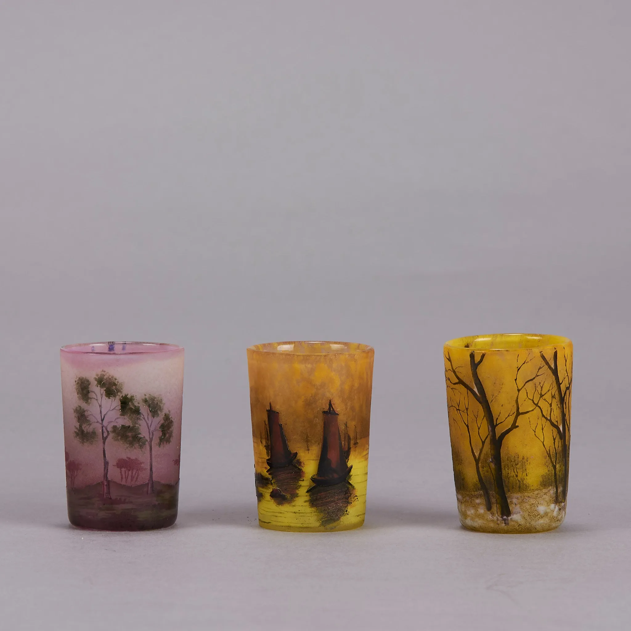 "Set Of Landscape Vases" by Daum Frères