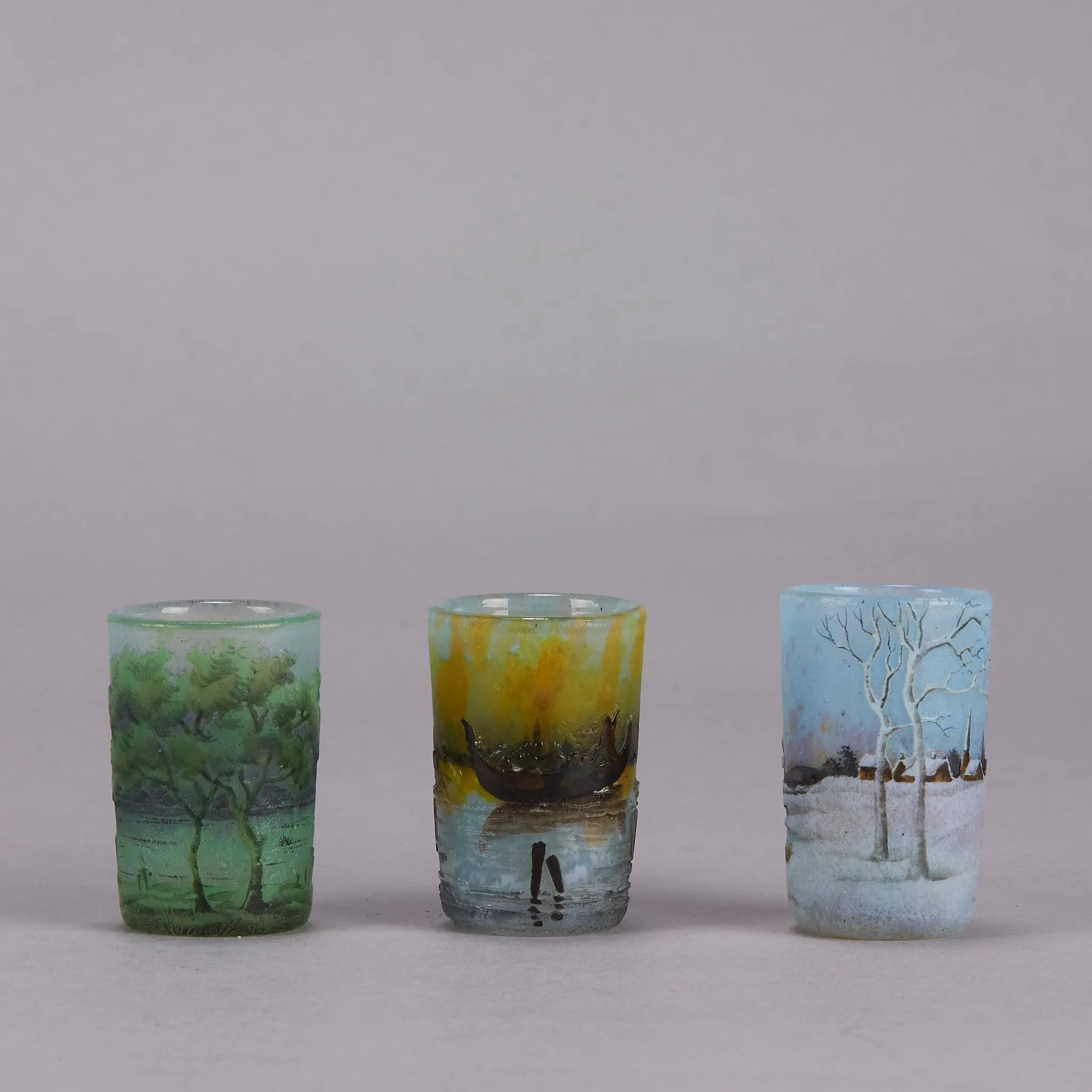 "Set Of Landscape Vases" by Daum Frères
