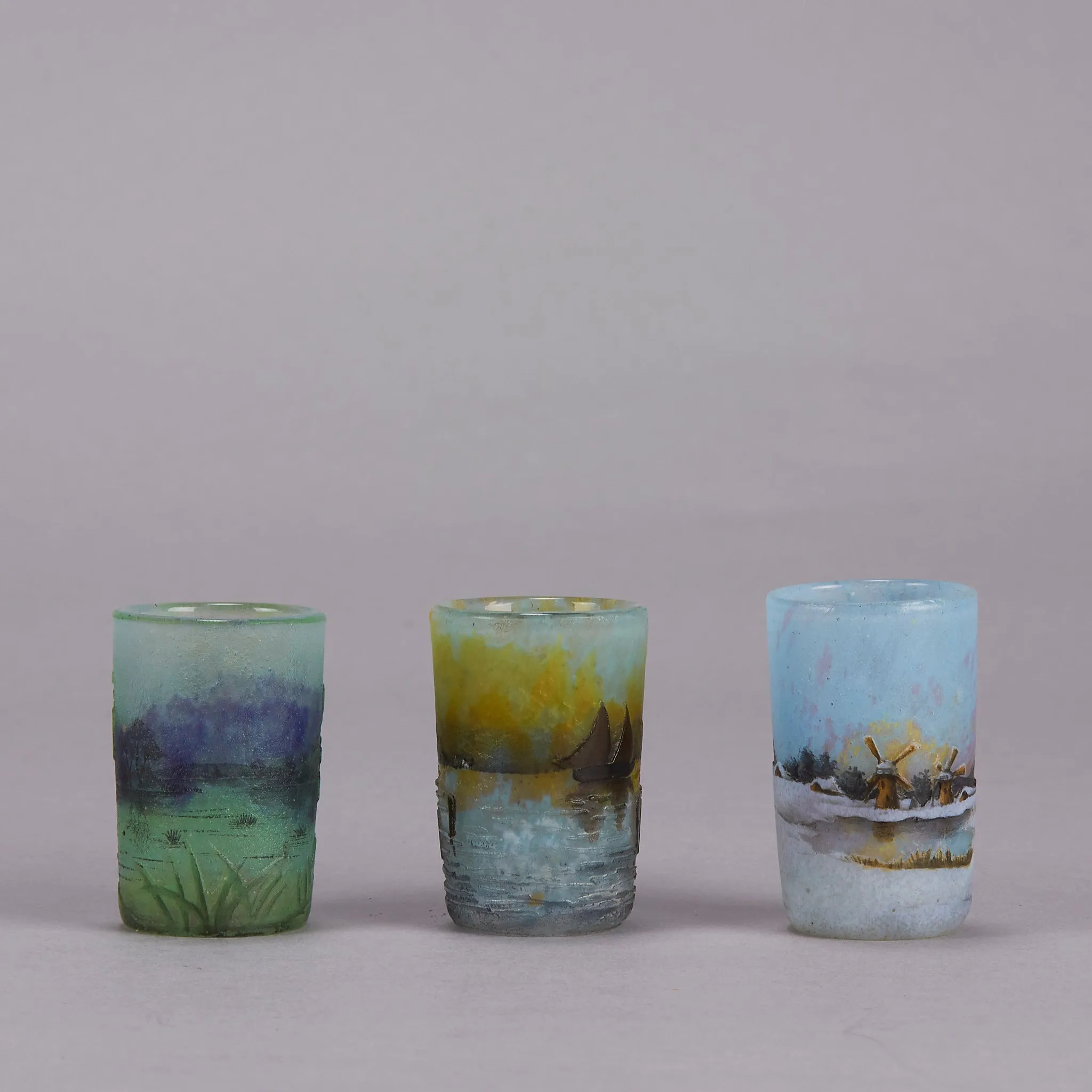 "Set Of Landscape Vases" by Daum Frères