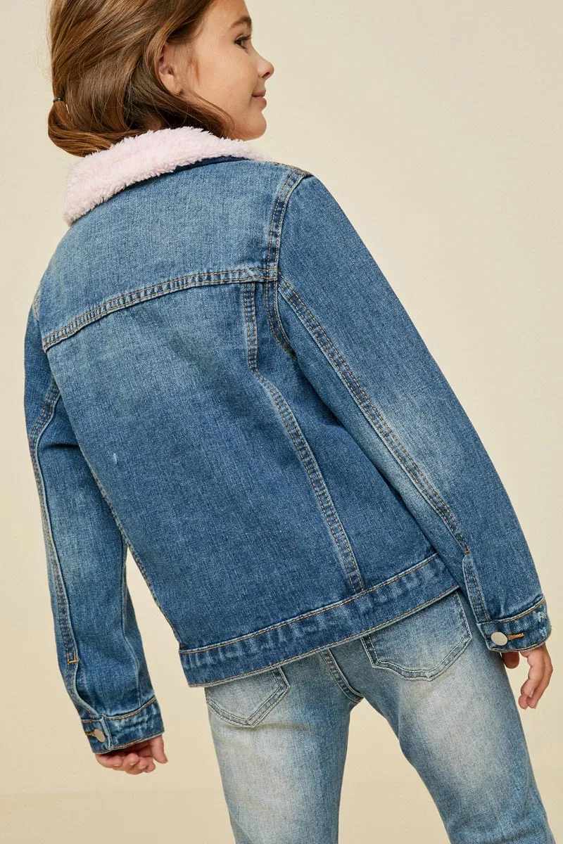 Sherpa Collar Denim Jacket