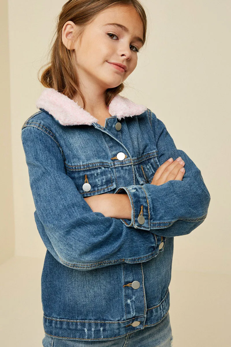 Sherpa Collar Denim Jacket