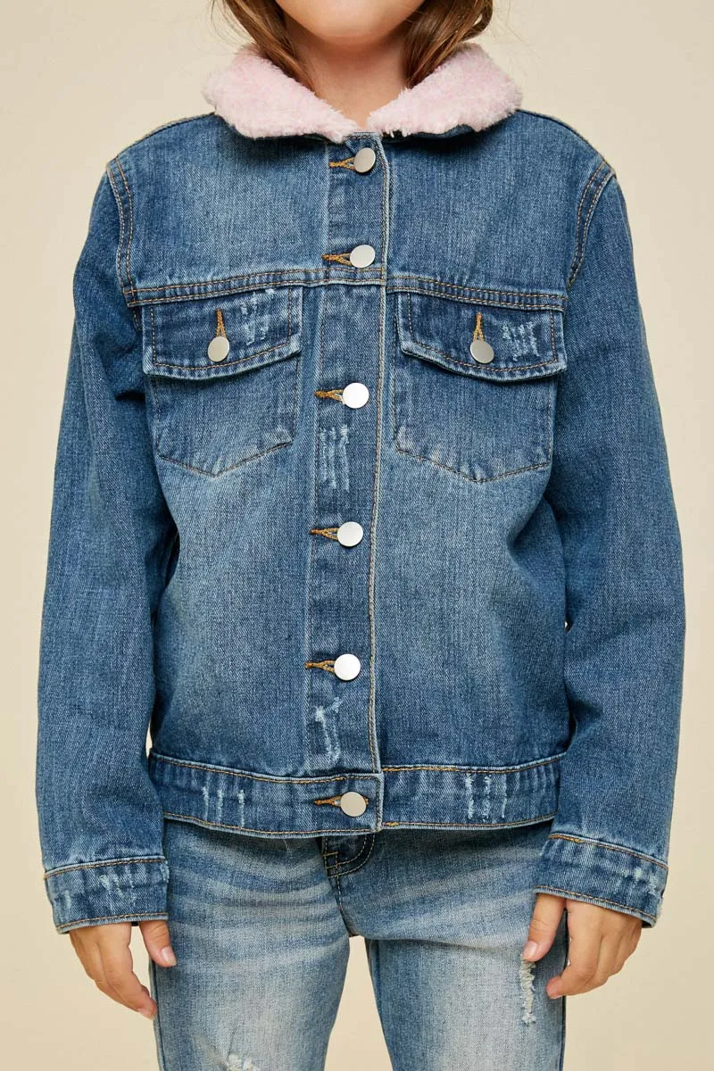 Sherpa Collar Denim Jacket