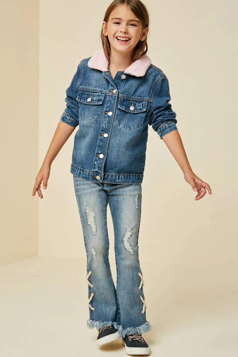 Sherpa Collar Denim Jacket