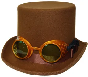 Steampunk Top Hat with Gold Goggles