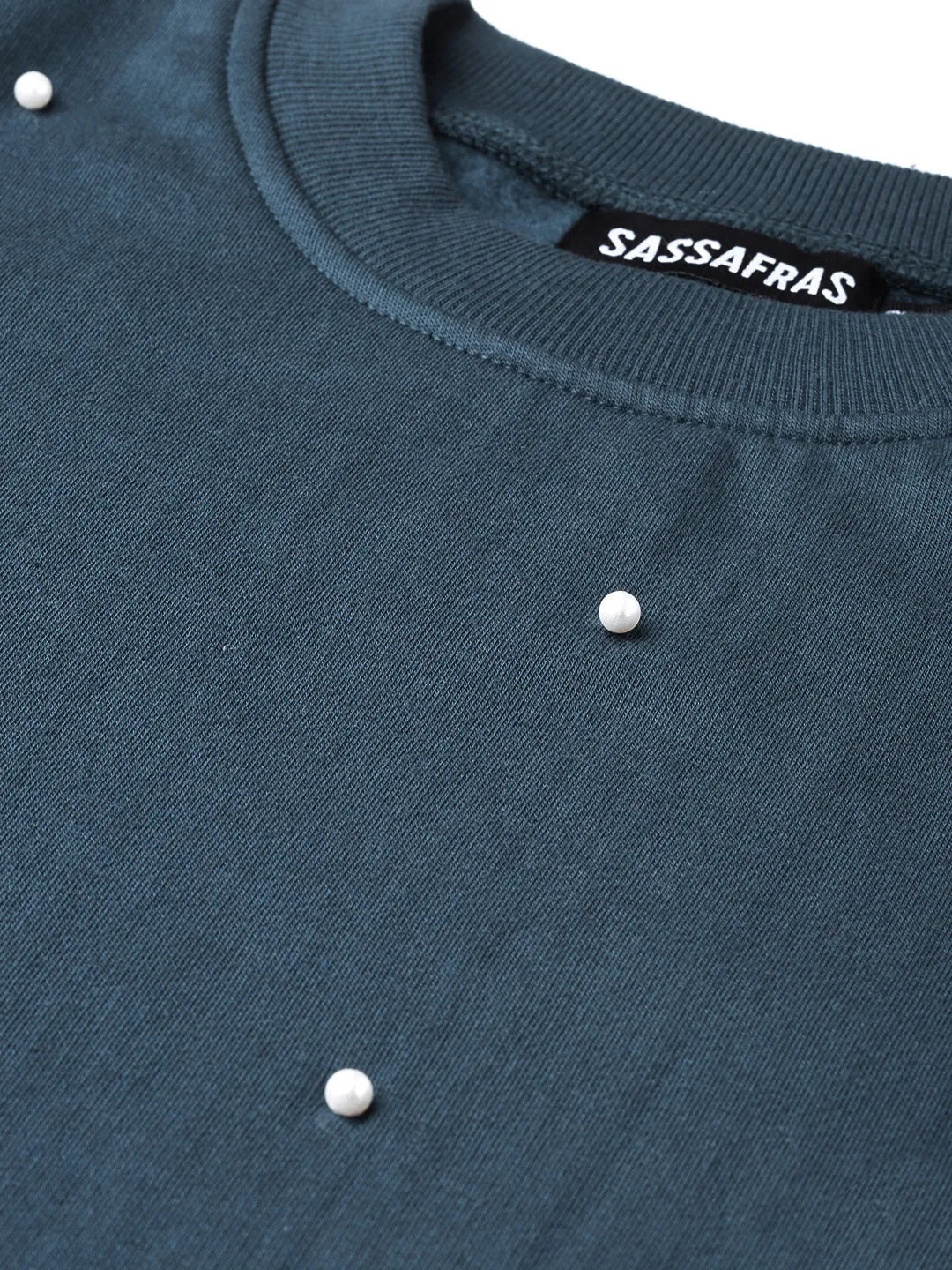 Women Teal Pearl Sweatshirt